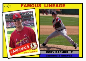 85 topps famous lineage cory and colby rasmus